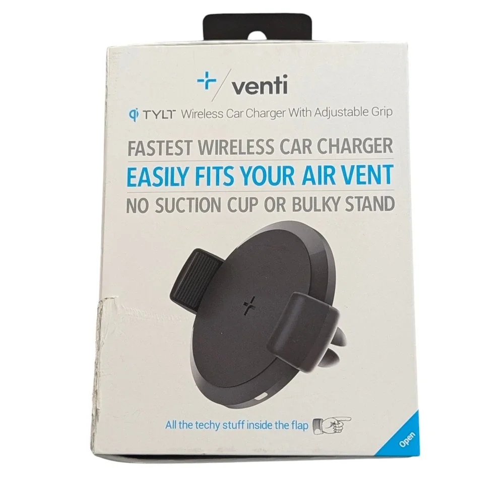 N7.N.‎ TYLT Venti Fast Wireless Car Charger with Adjustable Clip - Fits Air Vent